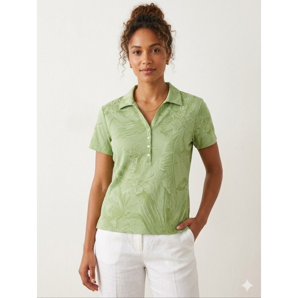 Caribbean Joe 90s Y2K Vibrant Green Top Size L